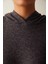 Koyu Gri Kapüşonlu Sweatshirt 5