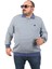 Büyük Beden Erkek Sweatshirt Polo Yaka 22714-INDIGO 1