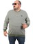 Büyük Beden Erkek Bisiklet Yaka Sweatshirt 22715-HAKI 1