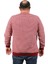 Büyük Beden Erkek Bisiklet Yaka Sweatshirt 22715-BORDO 3