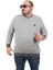 Büyük Beden Erkek Bisiklet Yaka Sweatshirt 22715-ANTRASIT 1