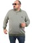 Büyük Beden Erkek Sweatshirt Polo Yaka 22714-HAKI 1