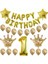 Happy Birtday 1 Yas Kral Tacı Folyo ve Latex Balon Set 1
