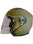 Jk-21 512 Model Güneş Vizörlü Yarım Kask - Haki Yeşil - L 1