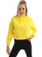 Fermuarlı Çıt Çıtlı Kadın Sweatshirt Sarı 4