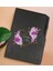 Gift Kişiye Özel Çiçek Tasarımlı Siyah Termo Deri Not Defteri 15X21CM-3 1