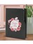 Gift Kişiye Özel Çiçek Tasarımlı Siyah Termo Deri Not Defteri 15X21CM-2 2