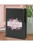 Gift Kişiye Özel Çiçek Tasarımlı Siyah Termo Deri Not Defteri 15X21CM-22 2