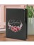 Gift Kişiye Özel Çiçek Tasarımlı Siyah Termo Deri Not Defteri 15X21CM-1 2
