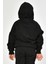 Kapüşonlu Erkek Çocuk Sweatshirt - Siyah Siyah - 12-14 Yaş 5