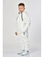 Cepli, Kapüşonlu, Fermuarlı Erkek Çocuk Sweatshirt - Beyaz Beyaz - 8-10 Yaş 3