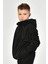 Cepli, Kapüşonlu, Fermuarlı Erkek Çocuk Sweatshirt - Siyah Siyah - 8-10 Yaş 4