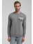 Bisiklet Yaka Gri Slim Fit Sweatshirt 22FWM60122 1