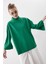 Düşük Kol Yakalı Yanlar Yırtmaçlı Örme Oversize Bluz 4
