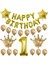 Happy Birtday 1 Yas Kral Tacı Folyo ve Latex Balon Set 1