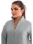 Koyu Gri Dik Yaka Fermuarlı Sweatshirt Kadın Eşofman Takım 5