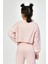 Bisiklet Yaka Crop Kız Çocuk Sweatshirt - Pembe Pembe - 8-10 Yaş 5