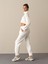 Kadın Beyaz Oversize Sweat Pantolon 2