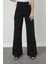 Kadın Siyah Yüksek Bel Geniş Paça Wide Leg Kot Pantolon 5