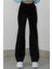 Kadın Siyah Yüksek Bel Geniş Paça Wide Leg Kot Pantolon 4