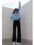 Kadın Siyah Yüksek Bel Geniş Paça Wide Leg Kot Pantolon 1