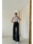 Saudade Siyah Likralı Süper Yüksek Bel Wide Leg Jean Salaş Geniş Paça Kot Pantolon 1