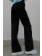 Kadın Siyah Yüksek Bel Geniş Paça Wide Leg Kot Pantolon 4