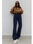Mickeyy Koyu Mavi Süper Yüksek Bel Bol Paça Denim Kot Pantolon- Wide Leg 5
