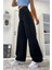 Kadın Siyah Süper Yüksek Bel Bol Paça Jeans - Likralı Wide Leg Kot Pantolon 3