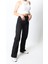 Kadın Siyah Yüksek Bel Geniş Paça Wide Leg Kot Pantolon 5
