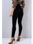 Maya Kadın Siyah Solmayan Yüksel Bel Likralı Toparlayıcı Pantalon- Dar Kalıp 3