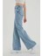 Extra Yüksek Mavi Kar Salaş Jeans Pazazzo Pantolon 3