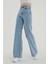 Extra Yüksek Mavi Kar Salaş Jeans Pazazzo Pantolon 4