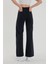 Kadın Vera Siyah Likralı Süper Yüksek Bel Bol Paça - Salaş Kot Pantolon 4