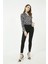 Kadın Siyah Skinny Jean Yüksek Bel Solmayan Pantolon, 3