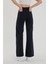 Kadın Siyah Süper Yüksek Bel Bol Paça Jeans - Likralı Wide Leg Kot Pantolon 1