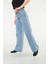 Kadın Kar Yıkama Bol Paça Wide Leg Jeans Salaş Geniş Paça Kot Pantolon (Süper Yüksek Bel) 5