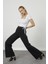 Kadın Siyah Yüksek Bel Geniş Paça Wide Leg Kot Pantolon 1