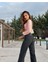 Süper Yüksek Bel Siyah Denim Kumaş 90's Wide Leg Jeans salaş Kot Pantolon 5