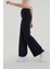 Siyah Likralı Wide Leg Jeans Süper Yüksek Bel Bol Paça Kot Pantolon 4