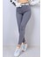 Kadın Gri Süper Skinny Jeans Kot Pantolon 3