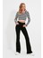 Bianca Yüksek Bel Ispanyol Paça Solmayan Siyah Jeans Kot Pantolon 1