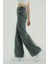 Füme Likralı Salaş Wide Leg Yüksek Bel Kot Pantolon- Bol Kesim 3