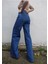 Mavi Yüksek Bel Bol Paça Denim Kot Pantolon 1