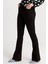 Adriana Kadın Siyah Yüksek Bel Likralı Ispanyol Paça Solmayan Jeans Kot Pantolon 4