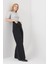 Kadın Siyah Cep Detaylı Süper Yüksek Bel Wide Leg Jeans Salaş Bol Paça Kot Pantolon ( Likralı ) 1