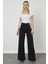 Love Solmayan Siyah Likralı Salaş Jean - Süper Yüksek Bel Bol Paça Kot Pantolon (Süper Yüksek) 1