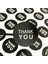 Sticker Kuşe -Thank You- 4X4CM 50 Adet (Siyah) 2