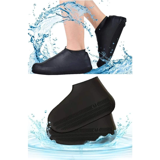 Hilall Shop Silikon Yağmur Koruyucu Ayakkabı Kılıfı Kaymaz Su Kir Geçirmez Small (26-33)