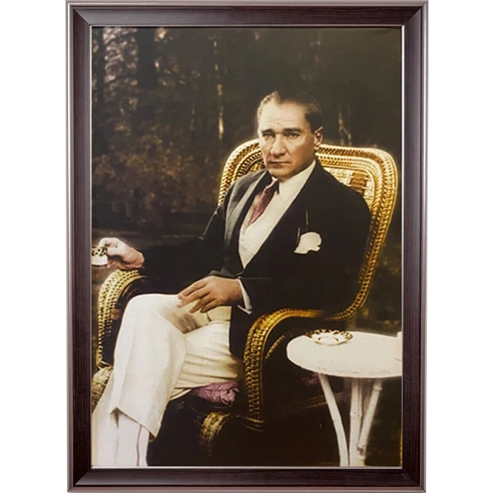 Bellarte Kahverengi Çerçeveli Atatürk Portresi 55X75CM